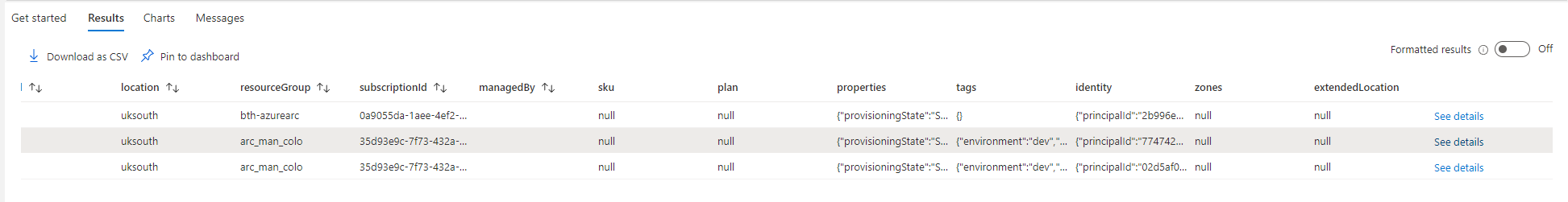 Azure Resource Graph Explorer see more details results