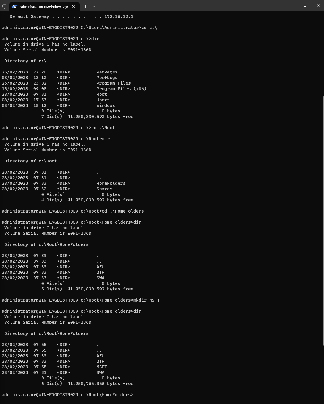 SSH into Windows creating a folder