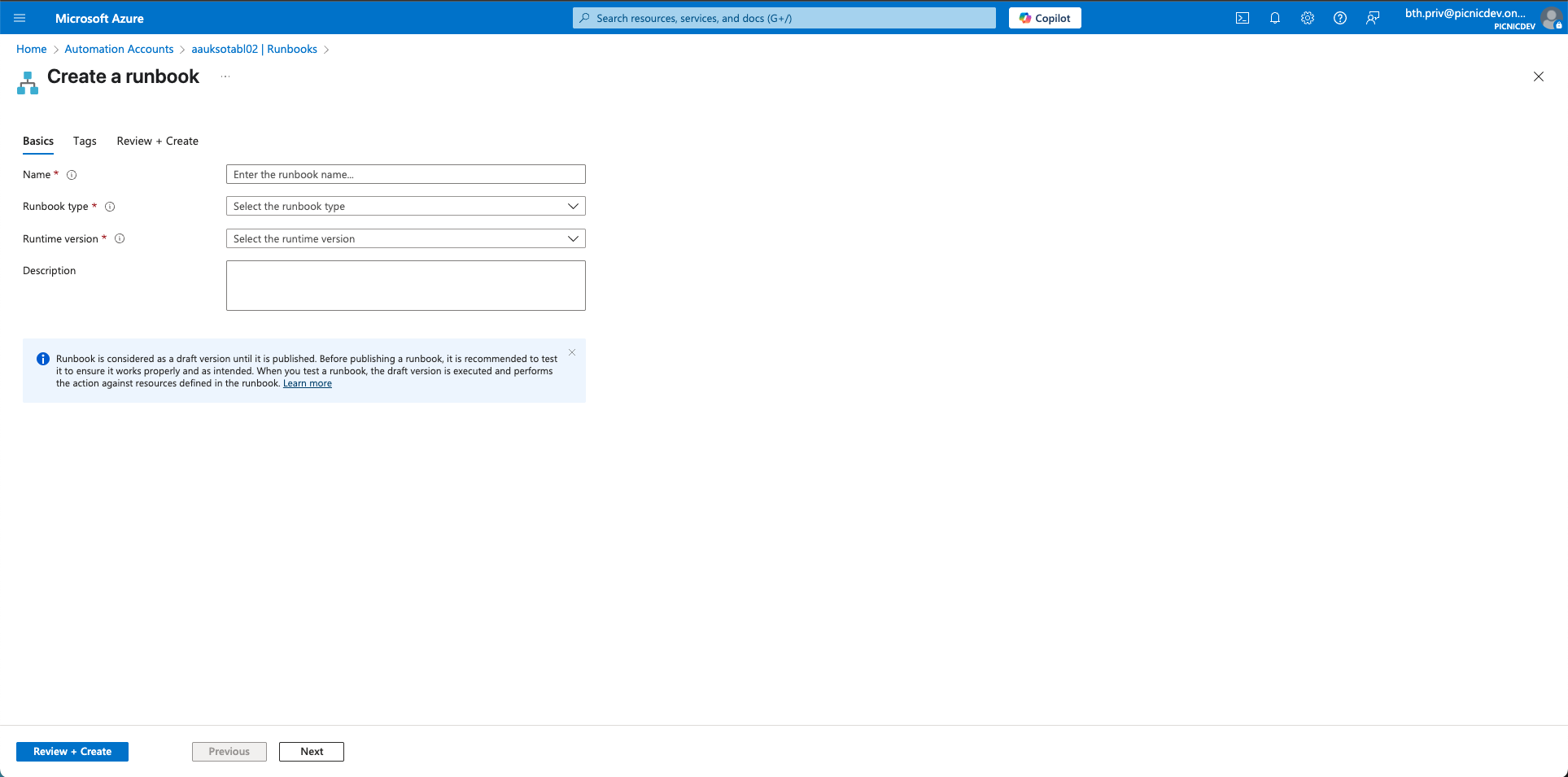 Add Runbook
