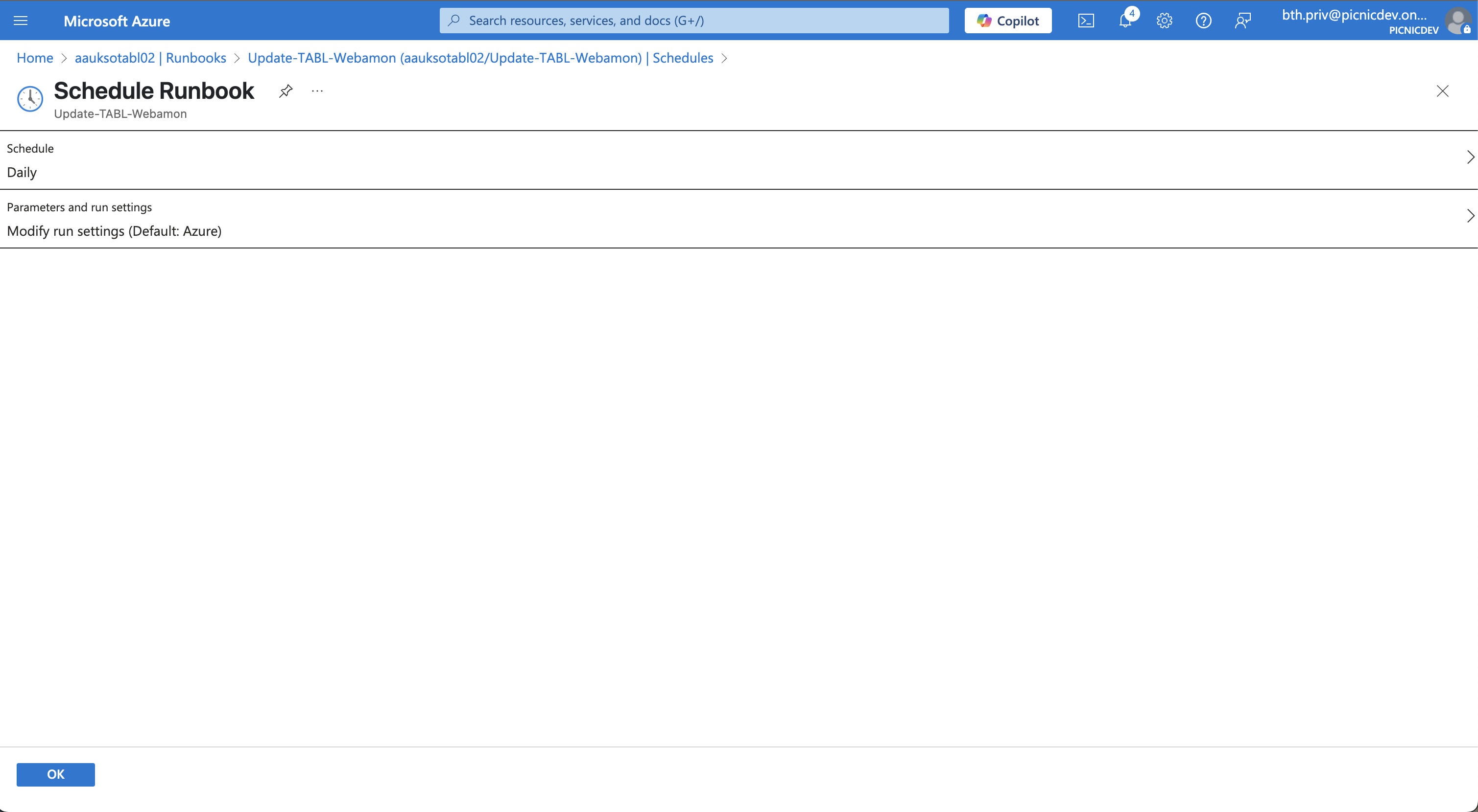 Configured Schedule