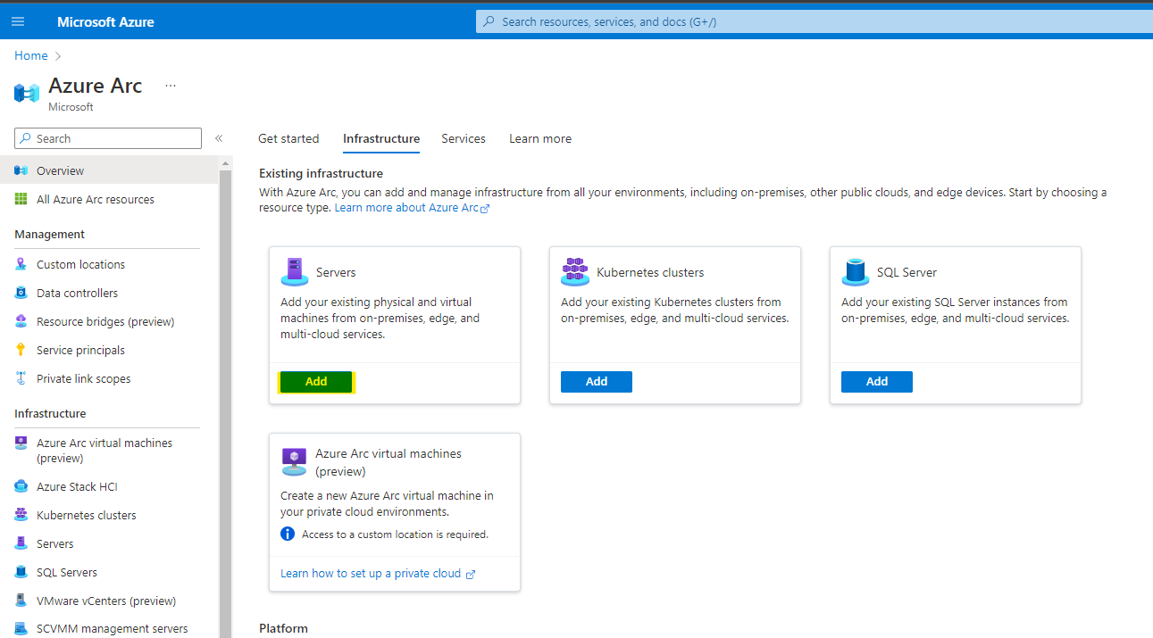 Add servers to Azure Arc